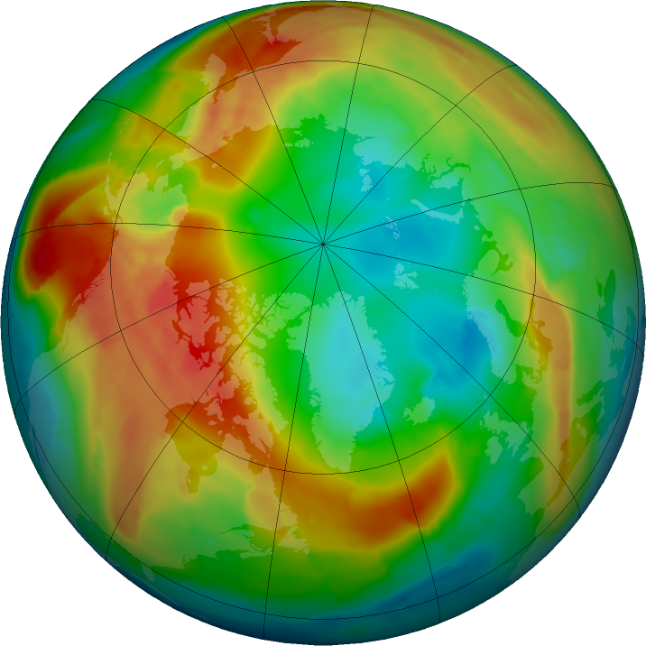 Arctic ozone map for 16 February 2016